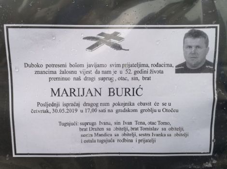 Preminuo Marijan Burić 
